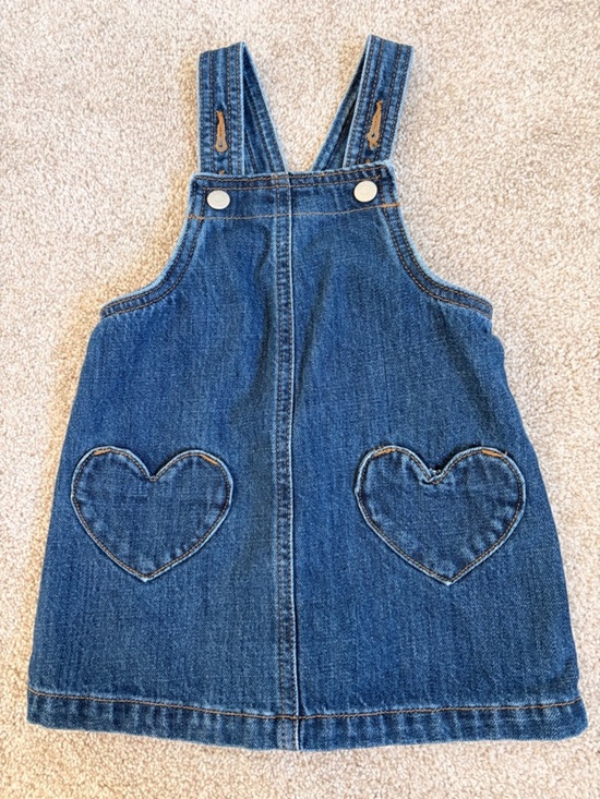 Old Navy Other - Old Navy Blue Denim Heart Pocket Overall Dress